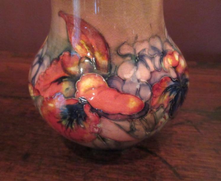 Large Moorcroft Slipper Orchid Flambe Glazed Vase - Image 4