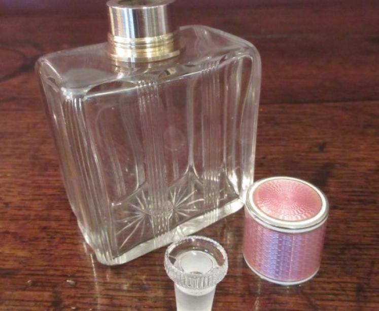 French Art Deco Period Silver Enamel Scent - Image 4