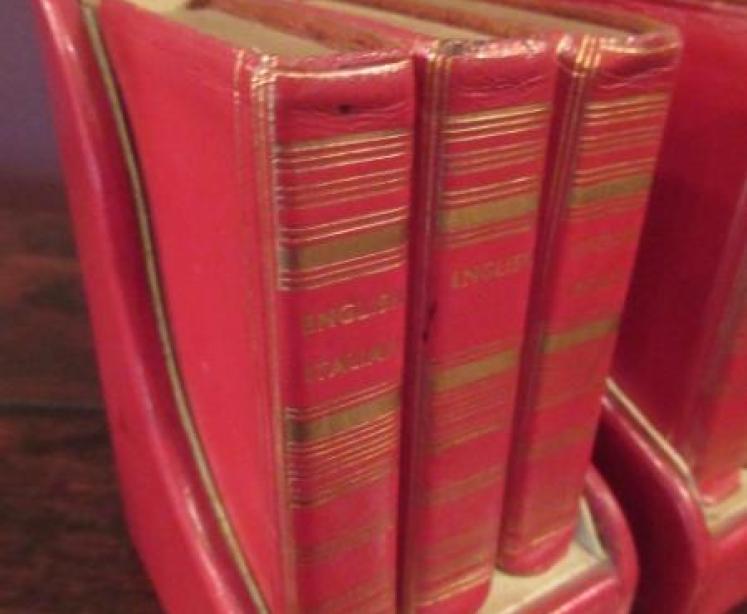 Rare Pair of Edwardian Period Leather Bound Bookends - Image 4