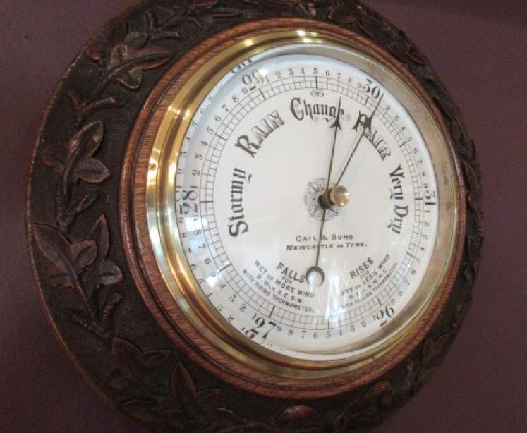 Mid Victorian Foliage Carved Newcastle Barometer - Image 1