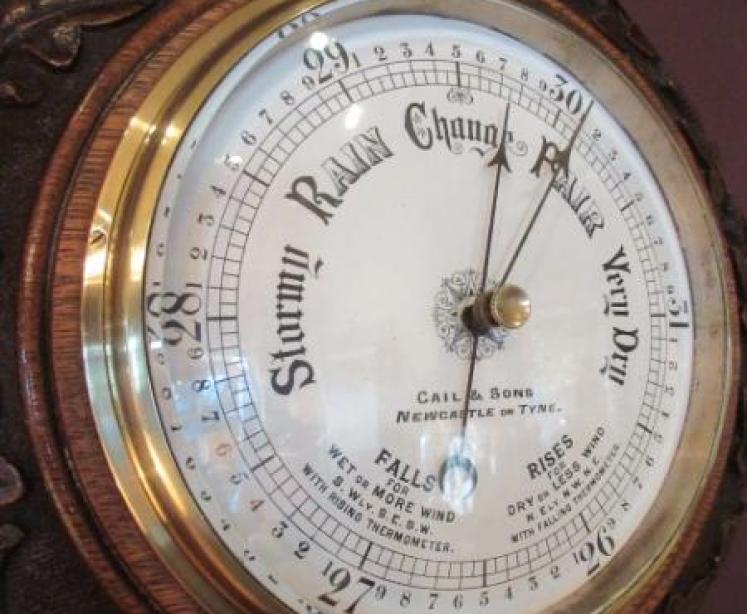 Mid Victorian Foliage Carved Newcastle Barometer - Image 2