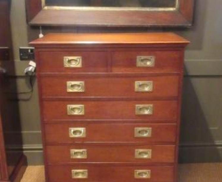 Late 19th Century Polished Oak Campaign Chest - Image 5
