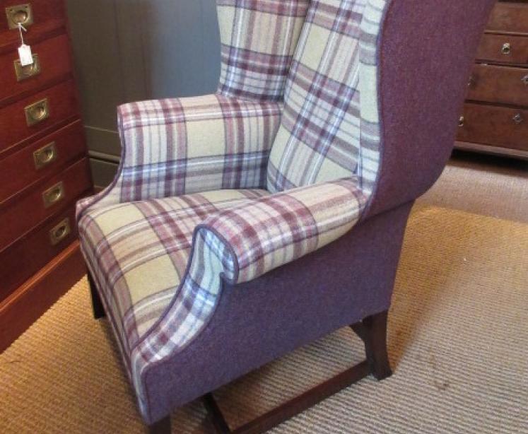 Top Quality 19th Century Upholstered Wing Armchair - Image 3