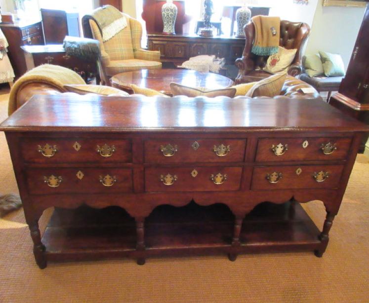 George II Period Oak Double Drawer Dresser - Image 1