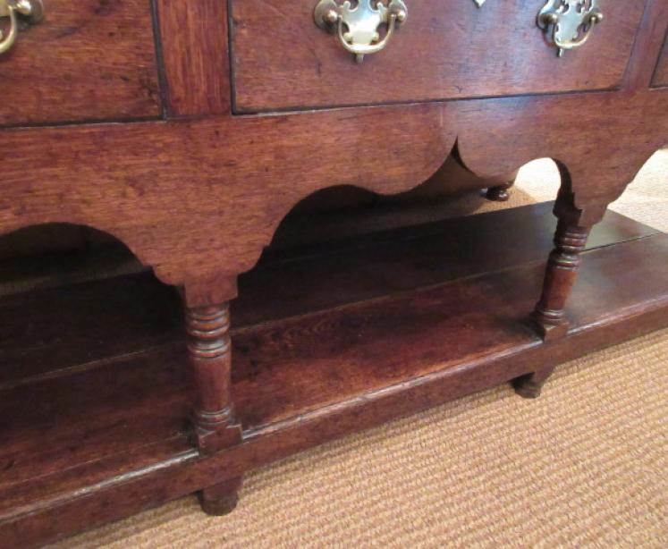 George II Period Oak Double Drawer Dresser - Image 5