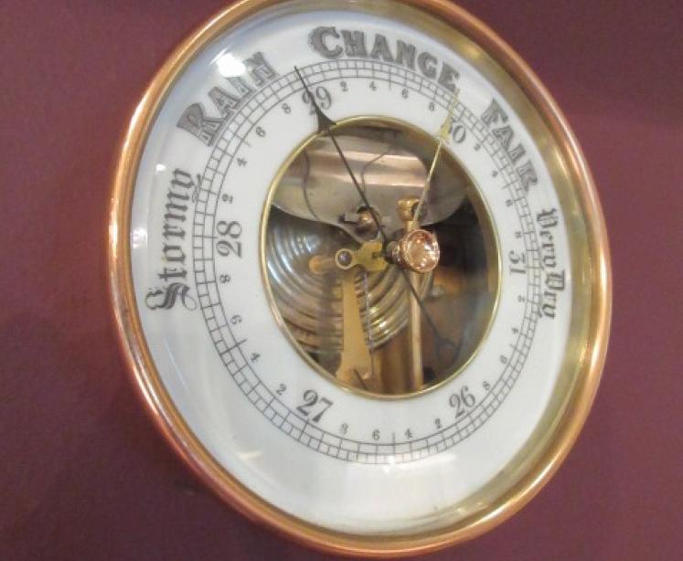 Mid Victorian Cast Bronze Marine Barometer - Image 1