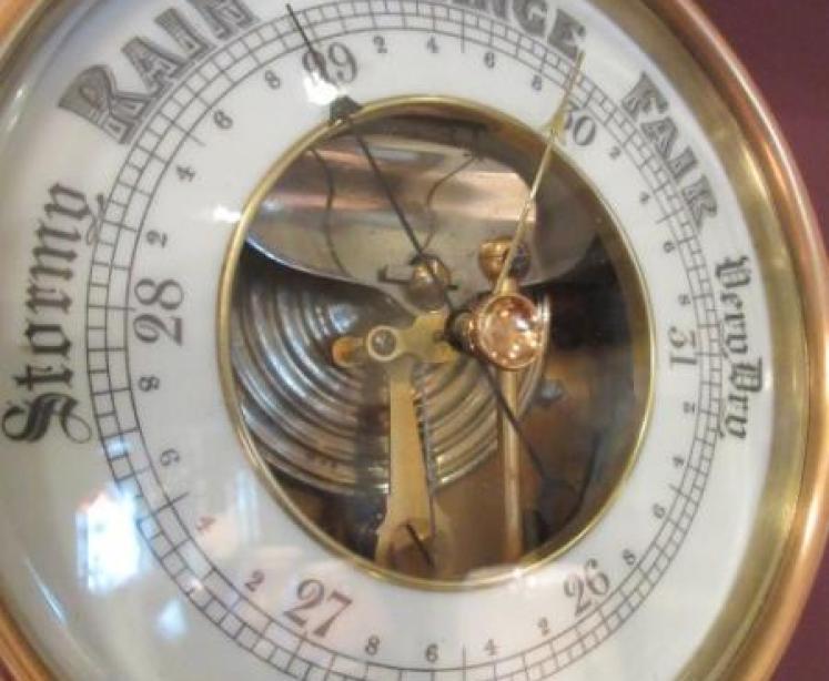 Mid Victorian Cast Bronze Marine Barometer - Image 2