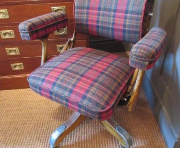 1920's Upholstered Reclining Desk Armchair - Image 1