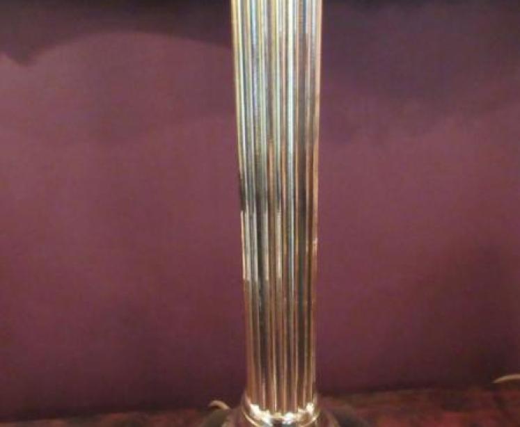 Pair of High Quality Edwardian Reeded Column Lamps - Image 3