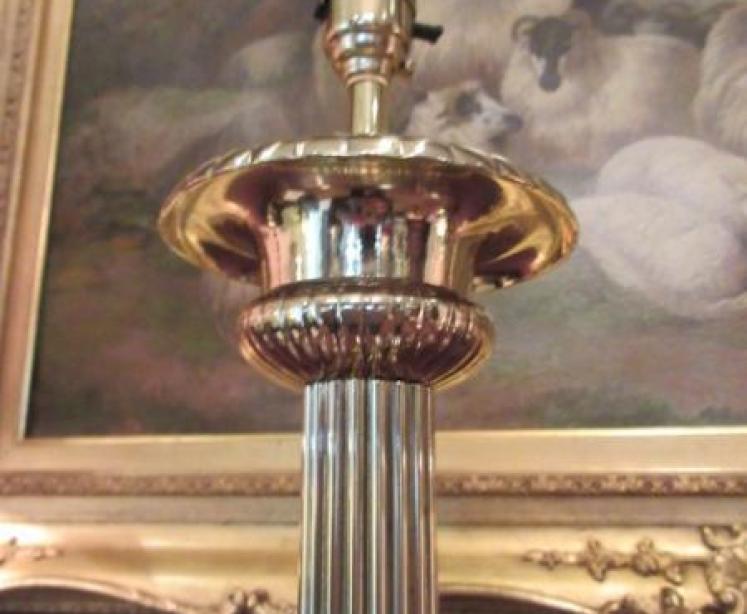 Pair of High Quality Edwardian Reeded Column Lamps - Image 4