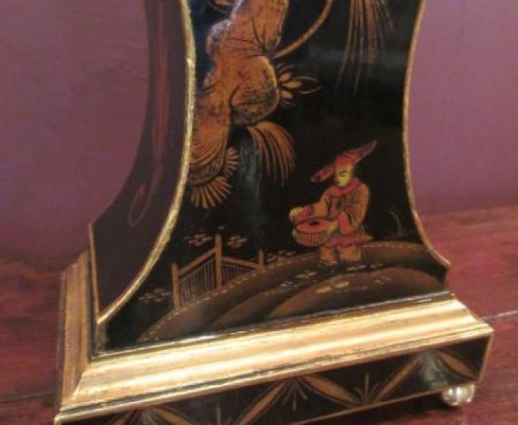 Superior Edwardian Chinoserie Lacquered Mantel Clock - Image 5