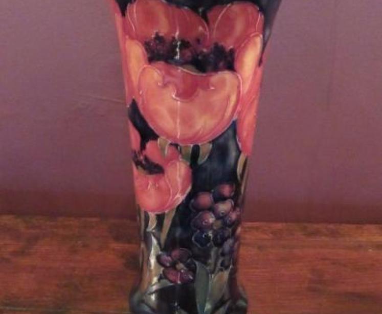 Early Moorcroft Big Poppy Flared Top Vase - Image 5