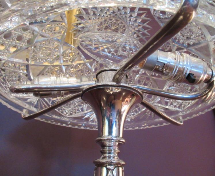 Superb Edwardian Period Crystal Cut Glass Lamp - Image 2