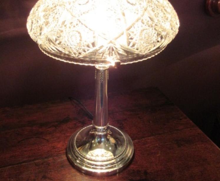 Superb Edwardian Period Crystal Cut Glass Lamp - Image 5