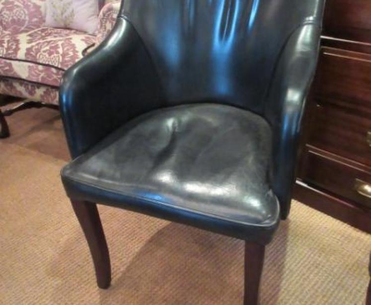 Pair of 1920's Dark Green Leather Club Armchairs - Image 2