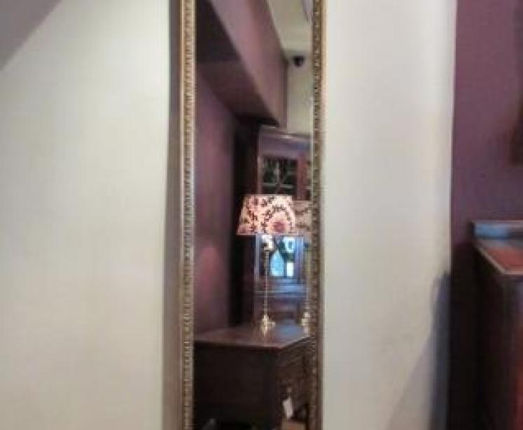 Tall Mid 19th Century Timber Gilt Floor Standing Mirror - Image 1