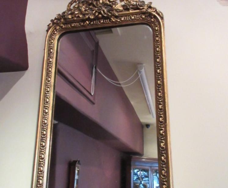Tall Mid 19th Century Timber Gilt Floor Standing Mirror - Image 3