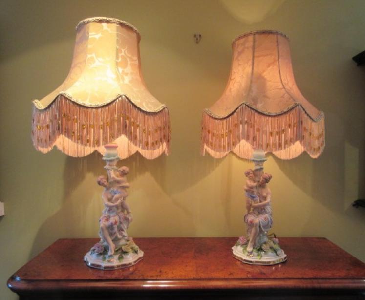 Pair of 19th Century Meissen Style Table Lamps - Image 1