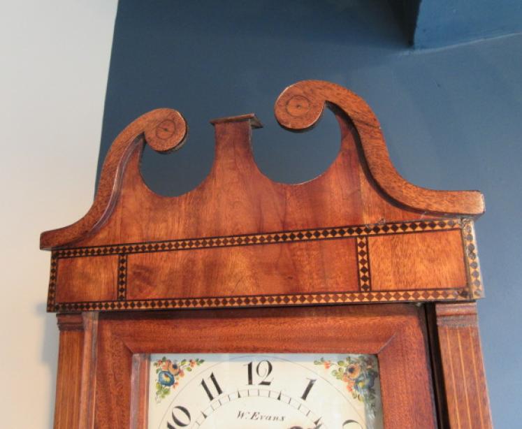 Late 18th Century Inlaid Shropshire Hooded Wall Clock - Image 5