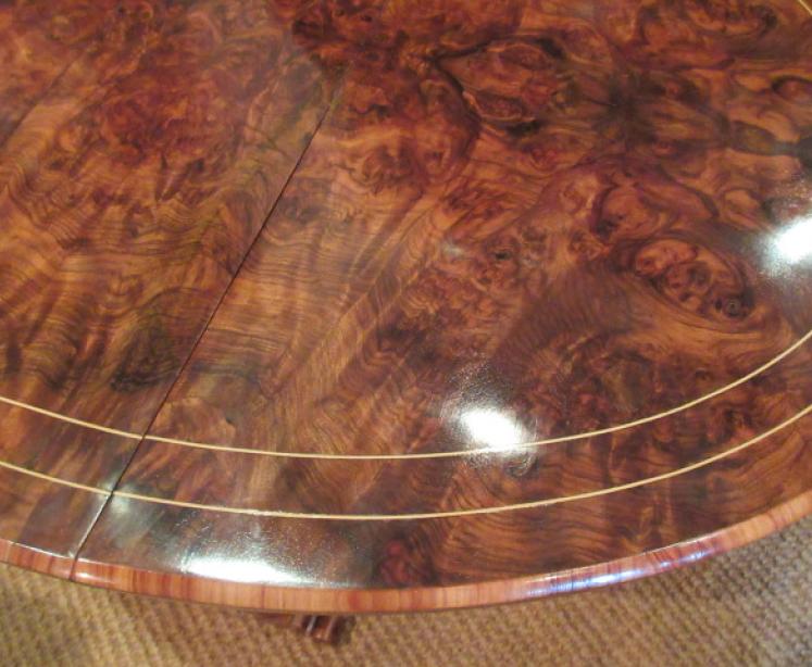 Superb Victorian Burr Walnut 'Baby' Sutherland Table - Image 4