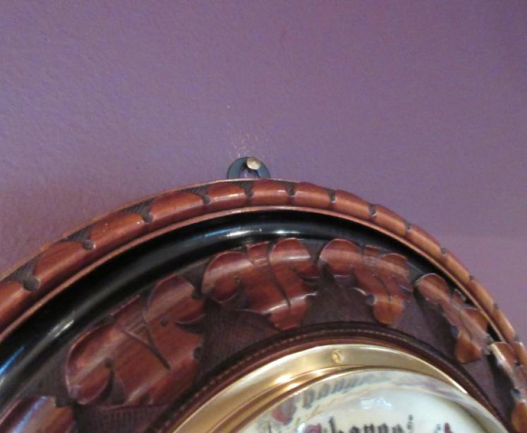 Top Quality Victorian Walnut & Ebony Skeletonised Barometer - Image 4