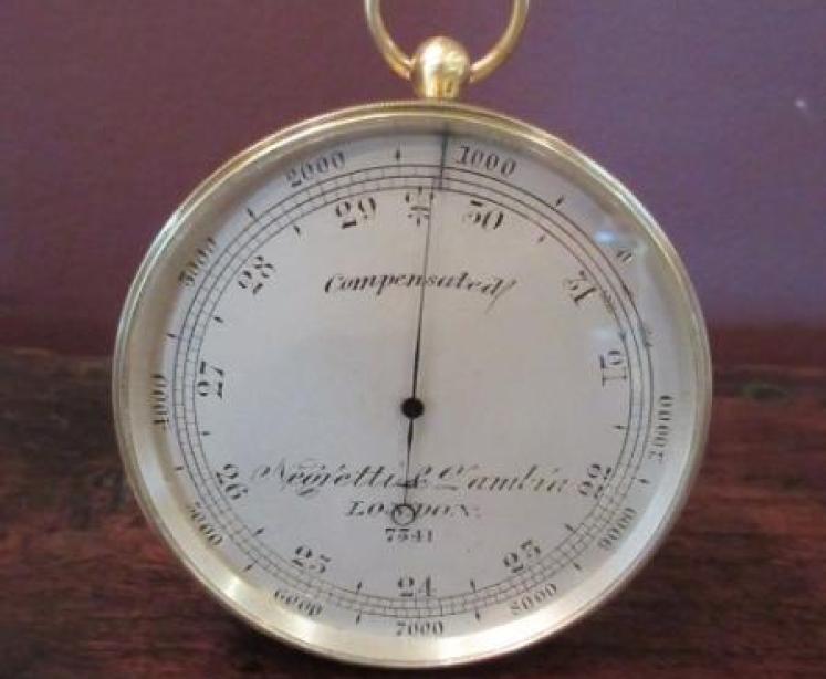 Large Victorian Negretti & Zambra Pocket Barometer - Image 1