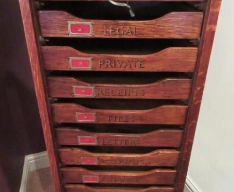 Superb Edwardian Period Polished Oak Filing Cabinet - Image 4