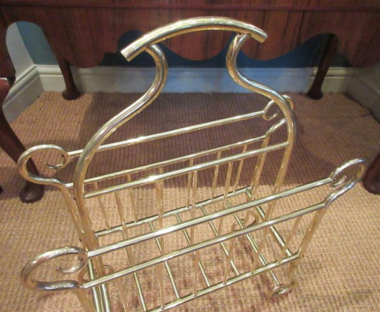 Art Nouveau Brass Framed Magazine Stand - Image 3