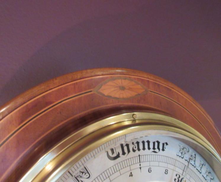 Large Victorian Sheraton Inlaid Leeds Barometer - Image 5