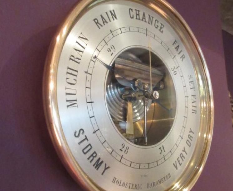 Large 19th Century 8" Holosteric Marine Barometer - Image 4