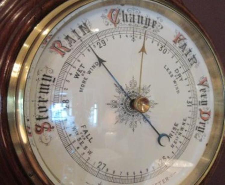 High Quality Victorian Polished Walnut Barometer - Image 2