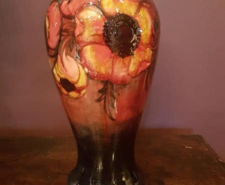 Early Moorcroft Anemone Flambe vase C. 1930 - Image 1