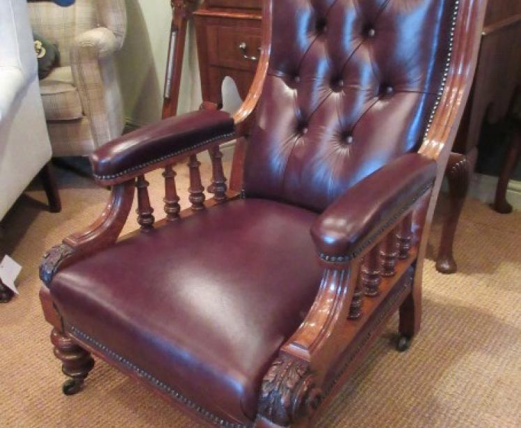 Stunning Pair of Mid Victorian Ladies & Gents Armchairs - Image 2