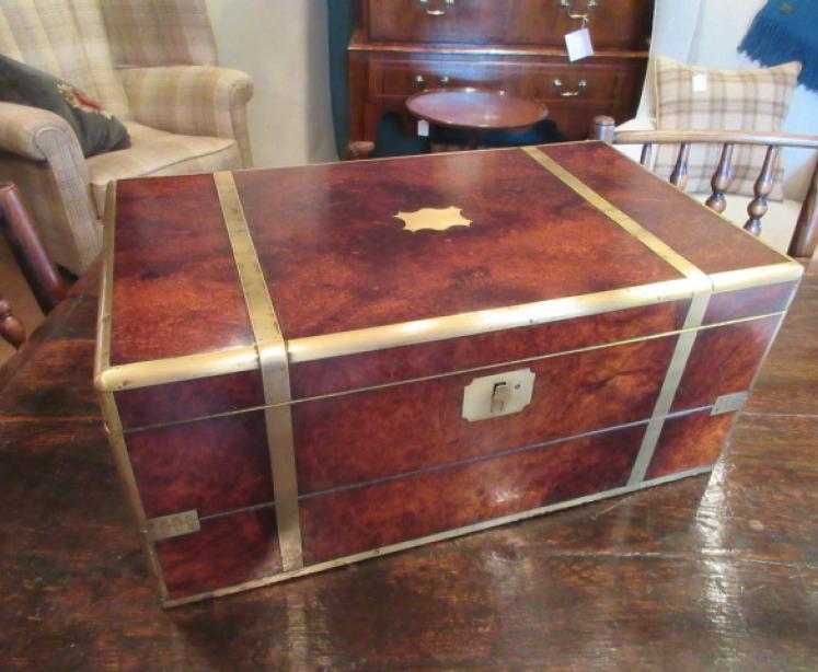 Superb Early Victorian Burr Walnut Folding Writing Box - Image 1