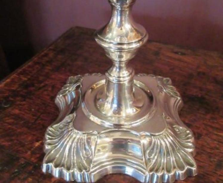 Impressive Pair of Edwardian London Silver Candlesticks - Image 2