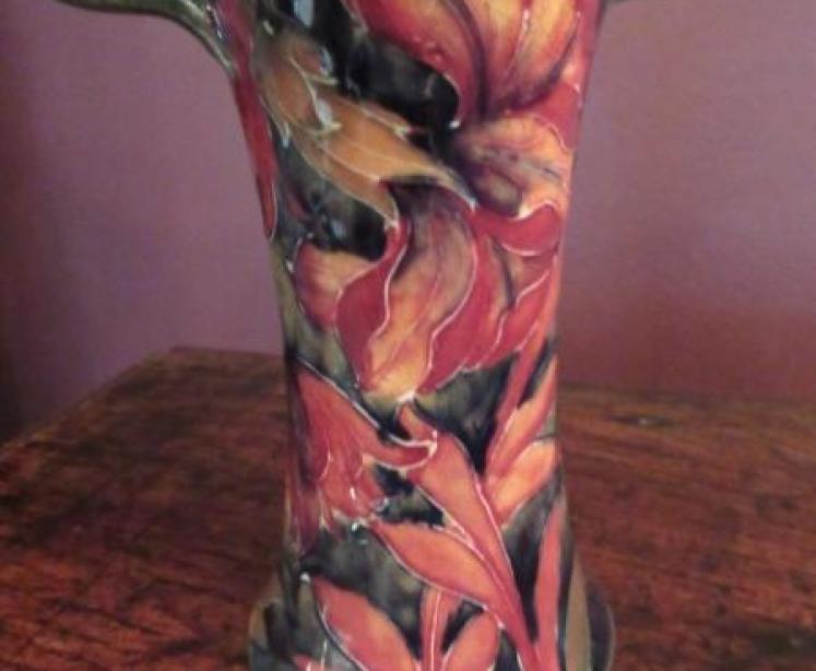 Early Moorcroft Spanish on Ochre Twin Handled Vase - Image 3