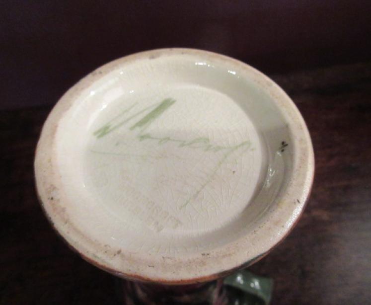 Early Moorcroft Spanish on Ochre Twin Handled Vase - Image 5