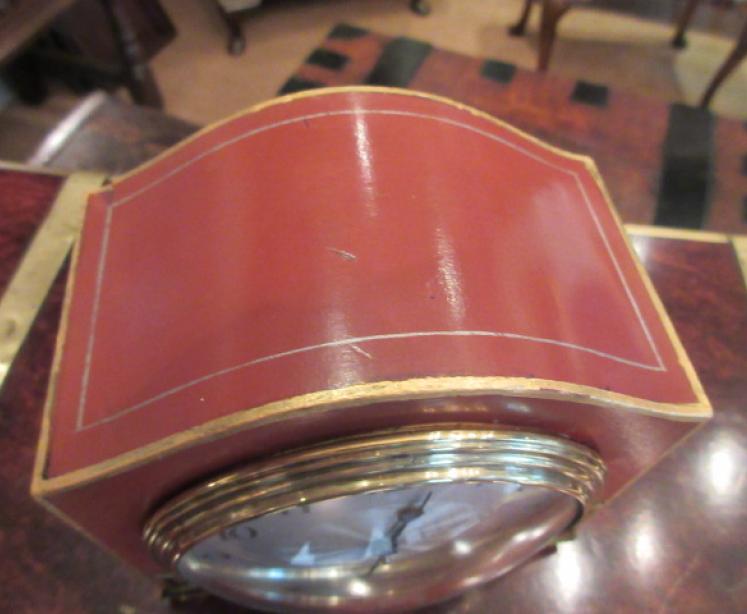 Small Edwardian Lacquered Chinoiserie Mantel Clock - Image 4