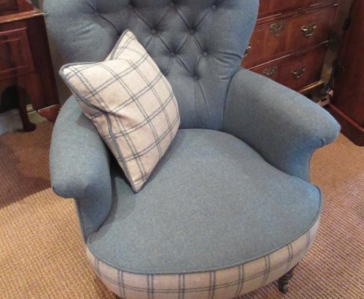 Mid Victorian Upholstered Lamb's of Manchester Armchair - Image 1