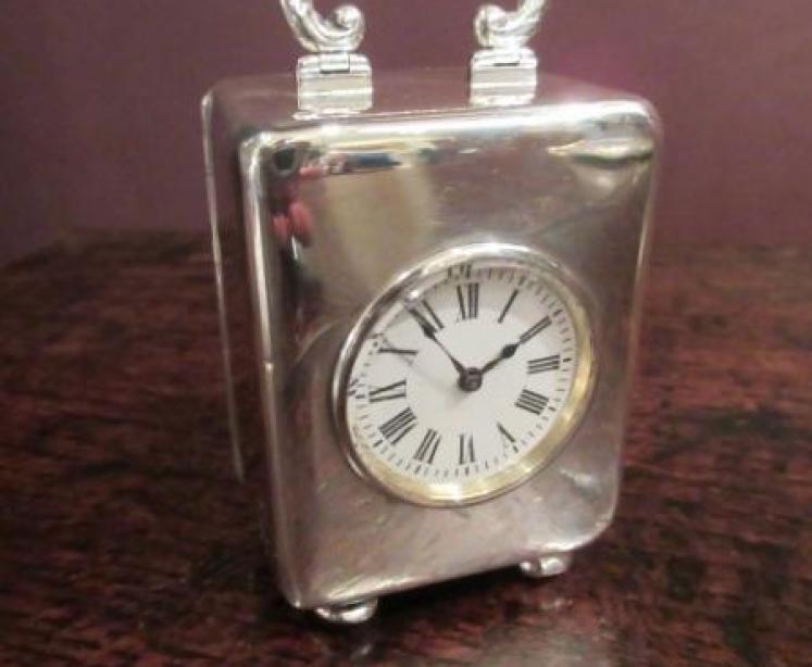Miniature Edwardian Period Solid Silver Carriage Clock - Image 4