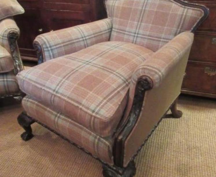 Superb Pair of 19th Century Upholstered Armchairs - Image 2