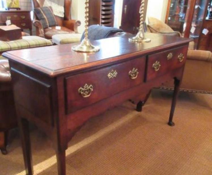 Small George III Period Oak Two Drawer Dresser - Image 5