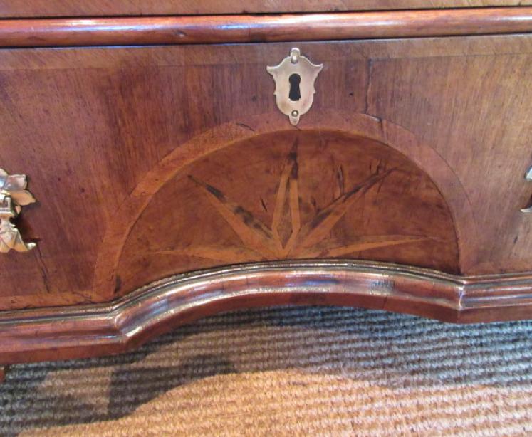 Small George I Period Walnut Inlaid Sunburst Chest - Image 3