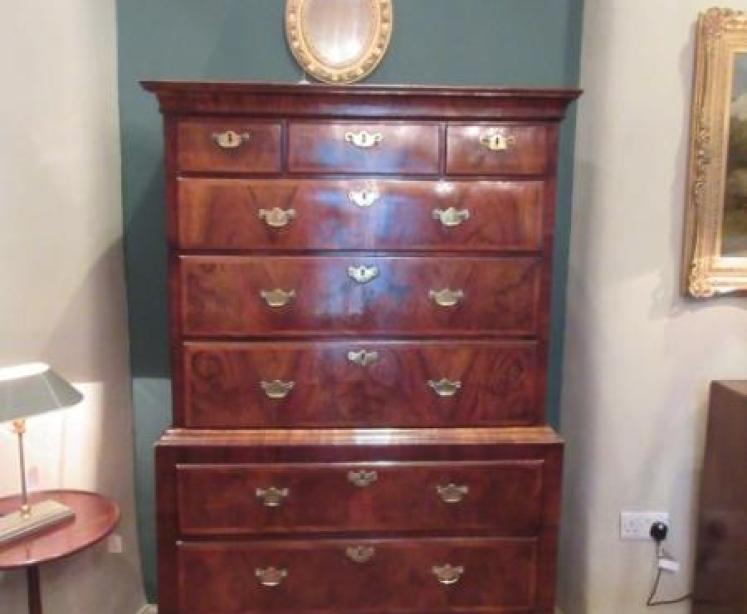 Superb George II Period Figured Walnut Chest on Chest - Image 1