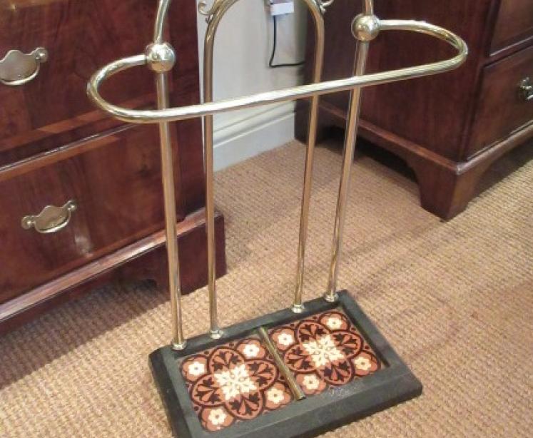 Art Nouveau Brass & Cast Iron Stick Stand - Image 5