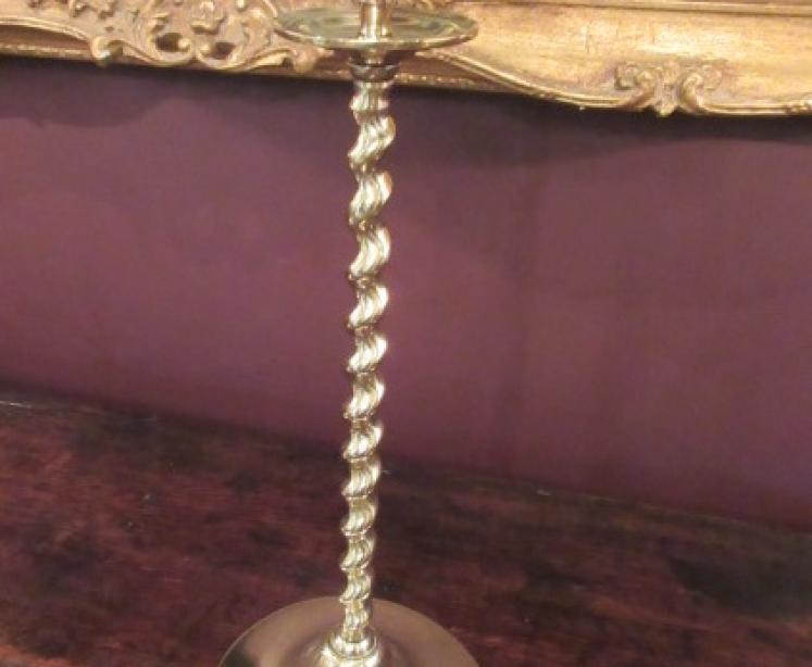 Tall Pair of Mid Victorian Brass Church Candlesticks - Image 4