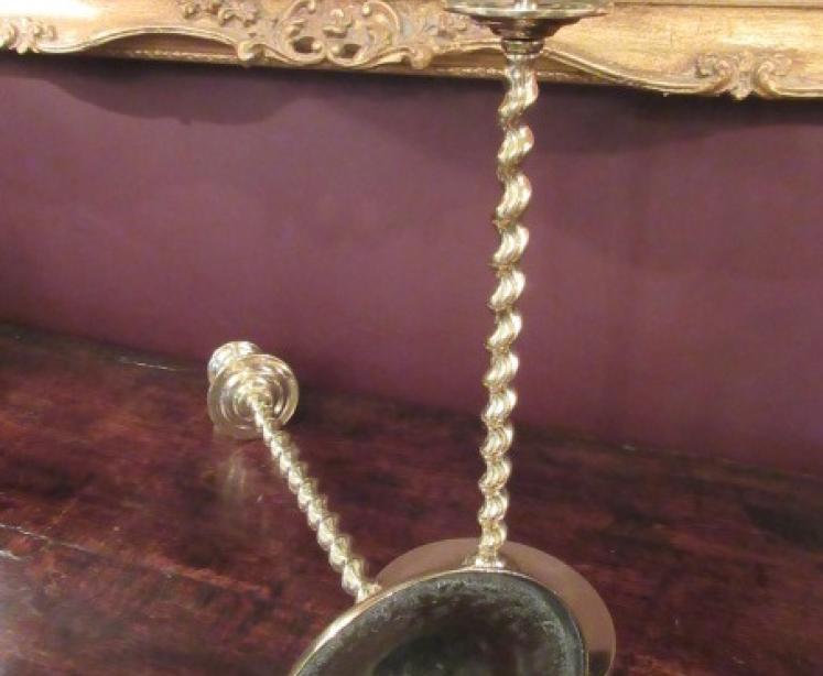 Tall Pair of Mid Victorian Brass Church Candlesticks - Image 5