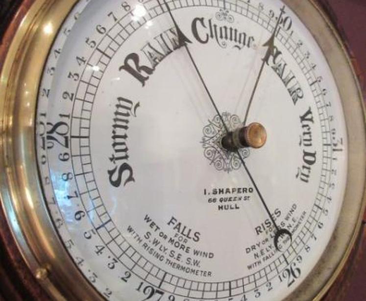 Mid Victorian Polished Oak Hull Ship's Barometer - Image 2