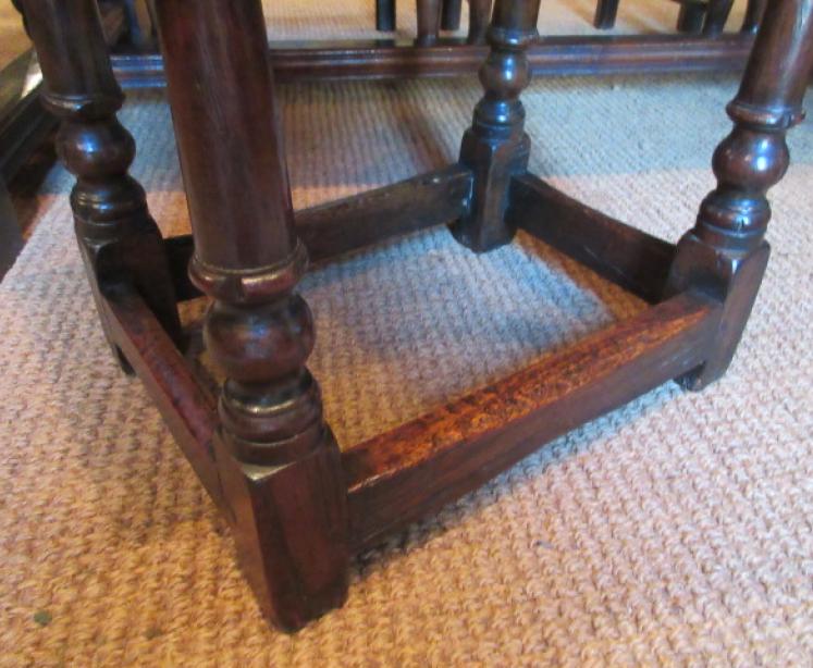 George III Period Oak Joint Stool.c.1770 - Image 3