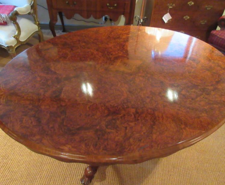 Superb Mid Victorian Burr Walnut Oval Centre Table - Image 2
